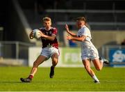 27 July 2019; Cian Hernon of Galway in action against Eoin Bagnall of Kildare during the Electric Ireland GAA Football All-Ireland Minor Championship Quarter-Final match between Kildare and Galway at Glennon Brothers Pearse Park in Longford. Photo by Seb Daly/Sportsfile