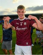 27 July 2019; James McLaughlin of Galway celebrates following his side's victory during the Electric Ireland GAA Football All-Ireland Minor Championship Quarter-Final match between Kildare and Galway at Glennon Brothers Pearse Park in Longford. Photo by Seb Daly/Sportsfile
