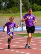 28 July 2019; Robert Heffernan with Rory McCormick competing in the 3km Family Run during the Athletics Ireland Festival of Running at Morton Stadium in Santry, Dublin. Photo by Sam Barnes/Sportsfile