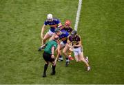 28 July 2019; Referee Sean Cleere throws in the ball to start the game between, Michael Breen, left, and Dan McCormack of Tipperary and Lee Chin, left, and Diarmuid O'Keeffe of Wexford during the GAA Hurling All-Ireland Senior Championship Semi Final match between Wexford and Tipperary at Croke Park in Dublin. Photo by Daire Brennan/Sportsfile