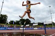 28 July 2019; Michelle Finn of Leevale A.C., Co. Cork, competing in the Women's 3000m steeplechase during day two of the Irish Life Health National Senior Track & Field Championships at Morton Stadium in Santry, Dublin. Photo by Harry Murphy/Sportsfile
