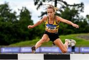 28 July 2019; Michelle Finn of Leevale A.C., Co. Cork, on her way to winning the Women's 3000m Steeple Chase during day two of the Irish Life Health National Senior Track & Field Championships at Morton Stadium in Santry, Dublin. Photo by Sam Barnes/Sportsfile