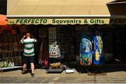 1 August 2019; A Shamrock Rovers fan checking out the Souvenirs and Gifts in the Nicosia city centre prior to the UEFA Europa League 2nd Qualifying Round 2nd Leg match between Apollon Limassol and Shamrock Rovers at GSP Stadium in Nicosia, Cyprus. Photo by Harry Murphy/Sportsfile