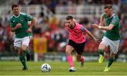 28 July 2019; Jack Byrne of Shamrock Rovers and Kevin O'Connor, right, and Mark O'Sullivan of Cork City during the SSE Airtricity League Premier Division match between Cork City and Shamrock Rovers at Turners Cross in Cork. Photo by Ben McShane/Sportsfile