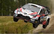 2 August 2019; Kris Meeke and Sebastian Marshall in their Toyota Yaris WRC on Stage 8 Urria during Round 9 of the FIA World Rally Championship in Jyväskylä, Finland. Photo by Philip Fitzpatrick/Sportsfile