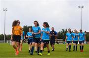 3 August 2019; DLR Waves players make their way off the pitch following the Só Hotels Under-17 Women's National League Shield match between Bohemians and DLR Waves at Oscar Traynor Centre, Coolock in Dublin. Photo by Ben McShane/Sportsfile