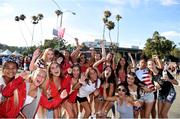 3 August 2019; USA supporters prior to the Women's International Friendly match between USA and Republic of Ireland at Rose Bowl in Pasadena, California, USA. Photo by Cody Glenn/Sportsfile