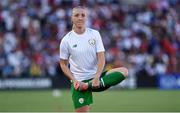 3 August 2019; Louise Quinn of Republic of Ireland warms up prior to the Women's International Friendly match between USA and Republic of Ireland at Rose Bowl in Pasadena, California, USA. Photo by Cody Glenn/Sportsfile