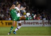 3 August 2019; Katie McCabe of Republic of Ireland and Emily Sonnett of USA during the Women's International Friendly match between USA and Republic of Ireland at Rose Bowl in Pasadena, California, USA. Photo by Cody Glenn/Sportsfile