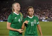 3 August 2019; Louise Quinn, left, and Katie McCabe of Republic of Ireland following the Women's International Friendly match between USA and Republic of Ireland at Rose Bowl in Pasadena, California, USA. Photo by Cody Glenn/Sportsfile