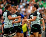 10 August 2019; Joey Carbery of Ireland, right, is congratulated by team-mates Jordi Murphy, Jordan Larmour and Andrew Conway after scoring his side's first try during the Guinness Summer Series 2019 match between Ireland and Italy at the Aviva Stadium in Dublin. Photo by Seb Daly/Sportsfile