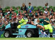 10 August 2019; Joey Carbery of Ireland reacts as he is taken from the field following an injury during the Guinness Summer Series 2019 match between Ireland and Italy at the Aviva Stadium in Dublin. Photo by Seb Daly/Sportsfile