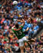 10 August 2019; Cillian O'Connor of Mayo in action against Michael Fitzsimons of Dublin during the GAA Football All-Ireland Senior Championship Semi-Final match between Dublin and Mayo at Croke Park in Dublin. Photo by Ramsey Cardy/Sportsfile
