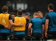 10 August 2019; Ireland head coach Joe Schmidt talks to his players prior to the Guinness Summer Series 2019 match between Ireland and Italy at the Aviva Stadium in Dublin. Photo by Seb Daly/Sportsfile