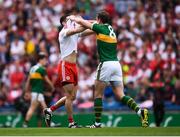 11 August 2019; David Moran of Kerry and Michael Cassidy of Tyrone tussle during the GAA Football All-Ireland Senior Championship Semi-Final match between Kerry and Tyrone at Croke Park in Dublin. Photo by Stephen McCarthy/Sportsfile