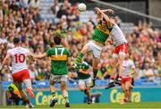 11 August 2019; David Moran of Kerry in action against Richie Donnelly of Tyrone during the GAA Football All-Ireland Senior Championship Semi-Final match between Kerry and Tyrone at Croke Park in Dublin. Photo by Ramsey Cardy/Sportsfile