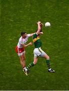 11 August 2019; David Moran of Kerry in action against Richie Donnelly of Tyrone during the GAA Football All-Ireland Senior Championship Semi-Final match between Kerry and Tyrone at Croke Park in Dublin. Photo by Daire Brennan/Sportsfile