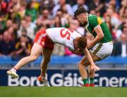 11 August 2019; David Clifford of Kerry and Conor Meyler of Tyrone tussle during the GAA Football All-Ireland Senior Championship Semi-Final match between Kerry and Tyrone at Croke Park in Dublin. Photo by Stephen McCarthy/Sportsfile