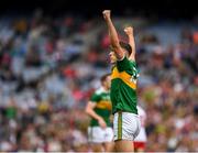 11 August 2019; David Clifford of Kerry celebrates after scoring a point in the 76th minute during the GAA Football All-Ireland Senior Championship Semi-Final match between Kerry and Tyrone at Croke Park in Dublin. Photo by Ray McManus/Sportsfile