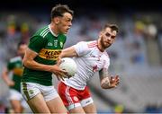 11 August 2019; David Clifford of Kerry in action against Ronan McNamee of Tyrone during the GAA Football All-Ireland Senior Championship Semi-Final match between Kerry and Tyrone at Croke Park in Dublin. Photo by Ray McManus/Sportsfile