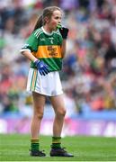 11 August 2019; Ciara Parker, St Columban’s PS, Belcoo, Fermanagh, representing Kerry, during the INTO Cumann na mBunscol GAA Respect Exhibition Go Games during the GAA Football All-Ireland Senior Championship Semi-Final match between Kerry and Tyrone at Croke Park in Dublin. Photo by Brendan Moran/Sportsfile