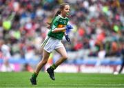 11 August 2019; Ciara Parker, St Columban’s PS, Belcoo, Fermanagh, representing Kerry, during the INTO Cumann na mBunscol GAA Respect Exhibition Go Games during the GAA Football All-Ireland Senior Championship Semi-Final match between Kerry and Tyrone at Croke Park in Dublin. Photo by Brendan Moran/Sportsfile