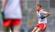 11 August 2019; Jamie Dorr, Scoil Mhuire, Newtownforbes, Longford, representing Tyrone,  during the INTO Cumann na mBunscol GAA Respect Exhibition Go Games during the GAA Football All-Ireland Senior Championship Semi-Final match between Kerry and Tyrone at Croke Park in Dublin. Photo by Piaras Ó Mídheach/Sportsfile