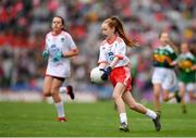 11 August 2019; Grace O'Shea, Scoil Mhuire, Howth, Dublin, representing Tyrone, during the INTO Cumann na mBunscol GAA Respect Exhibition Go Games during the GAA Football All-Ireland Senior Championship Semi-Final match between Kerry and Tyrone at Croke Park in Dublin. Photo by Eóin Noonan/Sportsfile