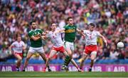 11 August 2019; David Moran and Jack Sherwood, left, of Kerry in action against Colm Cavanagh, left, and Richie Donnelly of Tyrone during the GAA Football All-Ireland Senior Championship Semi-Final match between Kerry and Tyrone at Croke Park in Dublin. Photo by Stephen McCarthy/Sportsfile