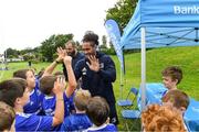 14 August 2019; Leinster players Joe Tomane and Scott Fardy with participants during the Bank of Ireland Leinster Rugby Summer Camp in Blackrock RFC. Photo by Matt Browne/Sportsfile