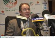 7 November 2003; Brian Kerr pictured during the press conference to name the squad for the game against Canada at Lansdowne Road on Tuesday November 18. Picture credit; Matt Browne / SPORTSFILE *EDI*