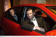 7 November 2003; Players of the Year Steven McDonnell, Armagh, and JJ Delaney, Kilkenny, at the Carphone Warehouse sponsored GPA Gala night featuring the Seat Player of Year Awards, Burlington Hotel, Dublin. Picture credit; Ray McManus / SPORTSFILE *EDI*