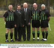 8 November 2003; Pictured from (left to right) are linesman Ger Devlin, Sean Kelly, President of the GAA, Noel Walsh, Chairman of the Railway Cup taskforce, Referee, Ger Harrington and Linesman Sean McMahon. M Donnelly Sponsored Interprovincial Railway Cup Senior Hurling Final, Giulio Onesti Sports Complex, Parioli, Rome, Italy. Picture credit; Damien Eagers / SPORTSFILE *EDI*
