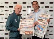 17 June 2013; Republic of Ireland manager Giovanni Trapattoni with Managing Director at Kantar Media Ireland Dan Halliwell at the announcement of the Kantar Media FAI Communications awards. See www.fai.ie/kantarmediaawards for further information. Portmarnock Hotel & Golf Links, Portmarnock, Co. Dublin. Picture credit: Brian Lawless / SPORTSFILE