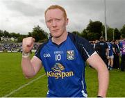 16 June 2013; Cian Mackey, Cavan, celebrates after the game. Ulster GAA Football Senior Championship Quarter-Final, Cavan v Fermanagh, Brewster Park, Enniskillen, Co. Fermanagh. Picture credit: Oliver McVeigh / SPORTSFILE