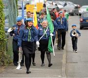 16 June 2013; Members of St Michaels Scout Band, Enniskillen, arriving for the game Ulster GAA Football Senior Championship Quarter-Final, Cavan v Fermanagh, Brewster Park, Enniskillen, Co. Fermanagh. Picture credit: Oliver McVeigh / SPORTSFILE