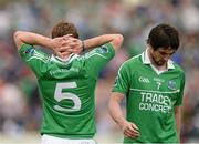 16 June 2013; Declan McCusker and Marty O'Brien, Fermanagh, at the end of the game. Ulster GAA Football Senior Championship Quarter-Final, Cavan v Fermanagh, Brewster Park, Enniskillen, Co. Fermanagh. Picture credit: Oliver McVeigh / SPORTSFILE