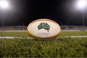 17 June 2013; A view of the match ball before British & Irish Lions kickers practice ahead of their game against Brumbies on Tuesday. British & Irish Lions Tour 2013, Kickers Practice,  Canberra Stadium, Bruce, Canberra, Australia. Picture credit: Stephen McCarthy / SPORTSFILE