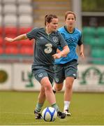 17 June 2013; Republic of Ireland's Geraldine McLaughlin, left, in action against Yvonne Tracy during squad training ahead of their Senior Women's international friendly against Austria on Tuesday. Republic of Ireland Senior Women Squad Training, Tallaght Stadium, Tallaght, Dublin. Picture credit: Barry Cregg / SPORTSFILE