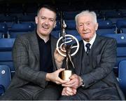 17 August 2019; Former Tipperary All Ireland winner Tony Wall, right, is presented with his lifetime achievement award for hurling by Donal Óg Cusack, GPA President, during a GPA Hurling Legends lunch at Croke Park in Dublin. Photo by Matt Browne/Sportsfile