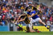 18 August 2019; Paddy Deegan of Kilkenny, supported by team-mate John Donnelly, behind, in action against Dan McCormack of Tipperary during the GAA Hurling All-Ireland Senior Championship Final match between Kilkenny and Tipperary at Croke Park in Dublin. Photo by Piaras Ó Mídheach/Sportsfile