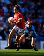 25 August 2019; Ciara O'Sullivan of Cork in action against Éabha Rutledge of Dublin during the TG4 All-Ireland Ladies Senior Football Championship Semi-Final match between Dublin and Cork at Croke Park in Dublin. Photo by Sam Barnes/Sportsfile