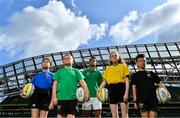 28 August 2019; Ireland Rugby star Conor Murray was on hand in Aviva Stadium to launch the Aviva Mini Rugby Nations Cup. Aviva are giving 20 U10 boys’ and U12 girls’ teams the chance to fulfil their dreams by playing on the same pitch as their heroes on September 22 while Conor and the team are up against Scotland in Japan. See aviva.ie/safetodream or Aviva Ireland social channels using #SafeToDream for details. Pictured with Conor are, from left, Eve White, age 11, from Wicklow, Shane Fox, age 10, from Dublin, Caoimhe O'Reilly, age 11, from Wicklow, and Shea Delaney, age 10, from Dublin. Photo by Brendan Moran/Sportsfile