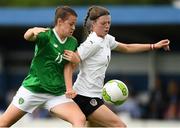 29 August 2019; Emily Whelan of Republic of Ireland in action against Michela Croatto of Austria during the Women's U19 International Friendly match between Republic of Ireland and Austria at Home Farm FC in Dublin. Photo by Matt Browne/Sportsfile