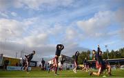 6 September 2019; Galway United players warm-up prior to the Extra.ie FAI Cup Quarter-Final match between Galway United and Shamrock Rovers at Eamonn Deacy Park in Galway. Photo by Eóin Noonan/Sportsfile