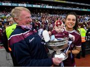 8 September 2019; Rebecca Hennelly of Galway with her father Gerry and 7 month old niece Anna O'Reilly following the Liberty Insurance All-Ireland Senior Camogie Championship Final match between Galway and Kilkenny at Croke Park in Dublin. Photo by Ramsey Cardy/Sportsfile