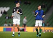 10 September 2019; James Collins, left, and Josh Cullen of Republic of Ireland prior to the 3 International Friendly match between Republic of Ireland and Bulgaria at Aviva Stadium, Dublin. Photo by Stephen McCarthy/Sportsfile