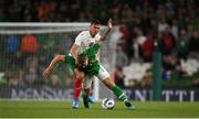 10 September 2019; James Collins of Republic of Ireland in action against Daniel Mladenov of Bulgaria during the 3 International Friendly match between Republic of Ireland and Bulgaria at Aviva Stadium, Dublin. Photo by Eóin Noonan/Sportsfile