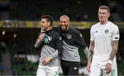 10 September 2019; Seamus Coleman, left, Darren Randolph and James McClean, right, of Republic of Ireland prior to the 3 International Friendly match between Republic of Ireland and Bulgaria at Aviva Stadium, Lansdowne Road in Dublin. Photo by Stephen McCarthy/Sportsfile
