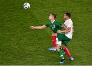 10 September 2019; James Collins of Republic of Ireland and Vasil Bozhikov of Bulgaria during the 3 International Friendly match between Republic of Ireland and Bulgaria at Aviva Stadium, Dublin. Photo by Ben McShane/Sportsfile